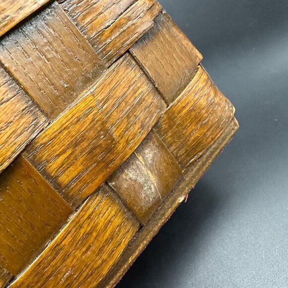 Vintage Basket Purse Frog Mushroom 1970s Decoupage Handbag Kitschy Top Handle - Picture 8 of 16